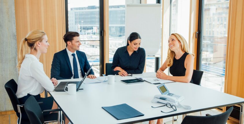 Business meeting in conference room